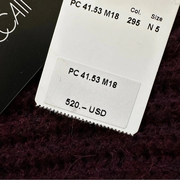 Marc Cain (German Brand) Sweater with Fringe in Deep Plum - NWT - Size Large - Picture 7 of 11